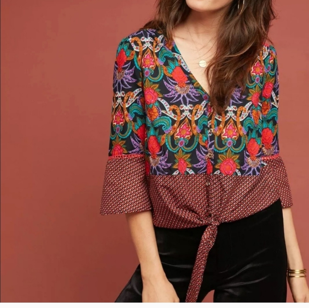 RARE Anthropologie Carter Floral Blouse 2 by Maeve